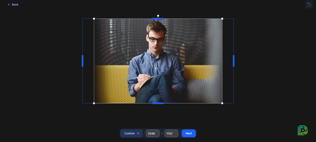 Uncropping the image using the paid tool in Clipdrop app